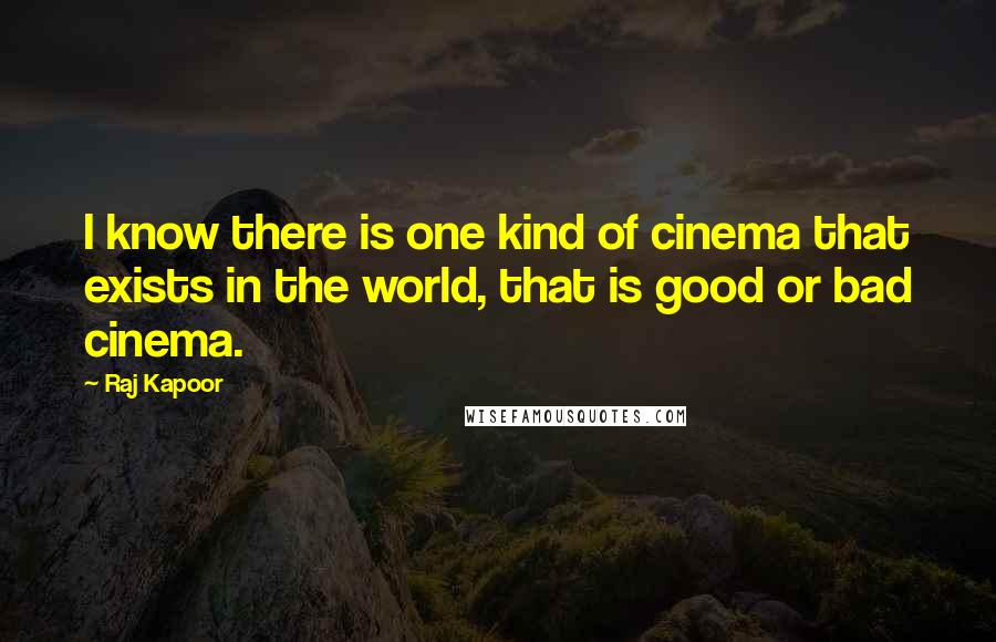 Raj Kapoor Quotes: I know there is one kind of cinema that exists in the world, that is good or bad cinema.