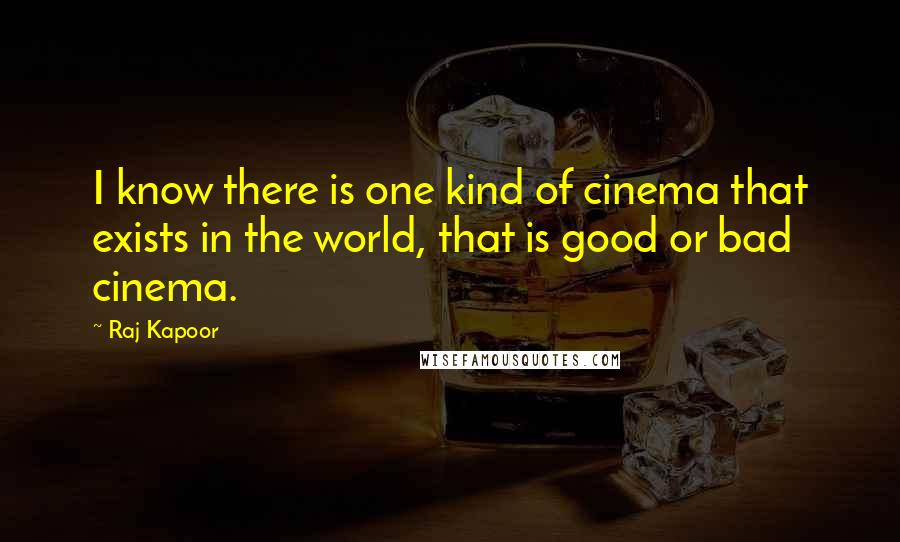 Raj Kapoor Quotes: I know there is one kind of cinema that exists in the world, that is good or bad cinema.