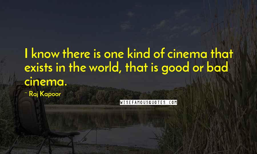 Raj Kapoor Quotes: I know there is one kind of cinema that exists in the world, that is good or bad cinema.