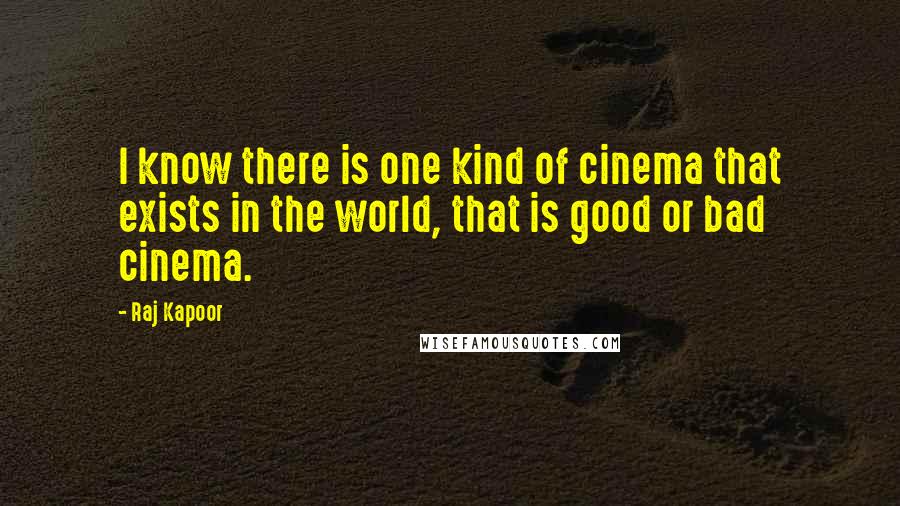 Raj Kapoor Quotes: I know there is one kind of cinema that exists in the world, that is good or bad cinema.