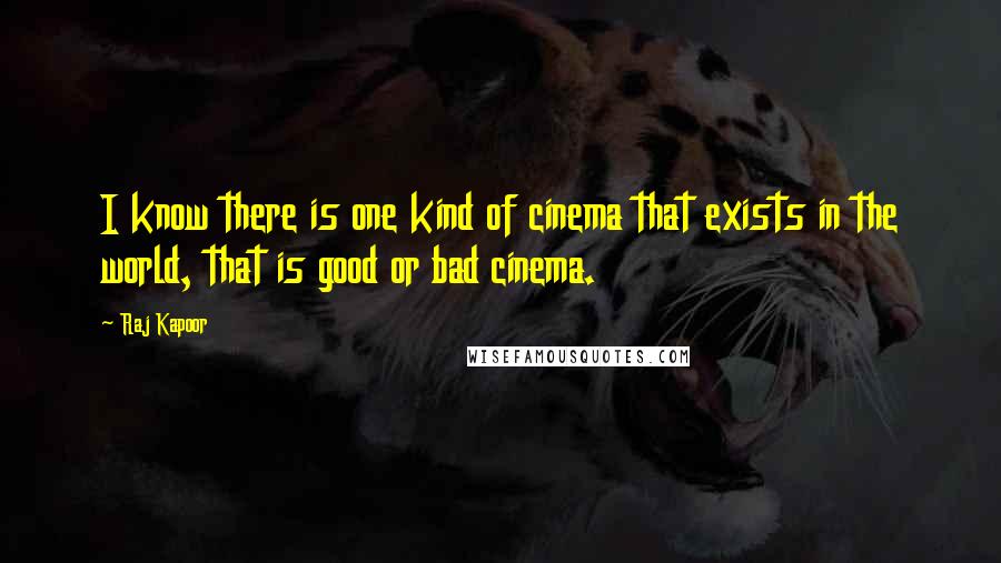 Raj Kapoor Quotes: I know there is one kind of cinema that exists in the world, that is good or bad cinema.