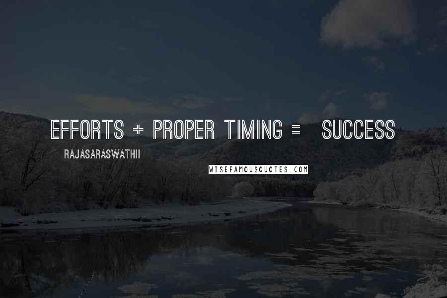 Rajasaraswathii Quotes: Efforts + Proper Timing = Success