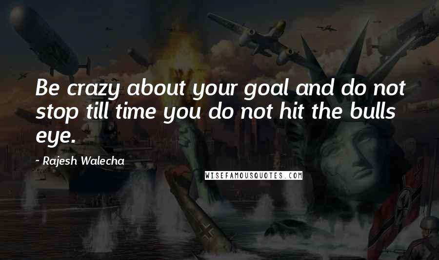 Rajesh Walecha Quotes: Be crazy about your goal and do not stop till time you do not hit the bulls eye.