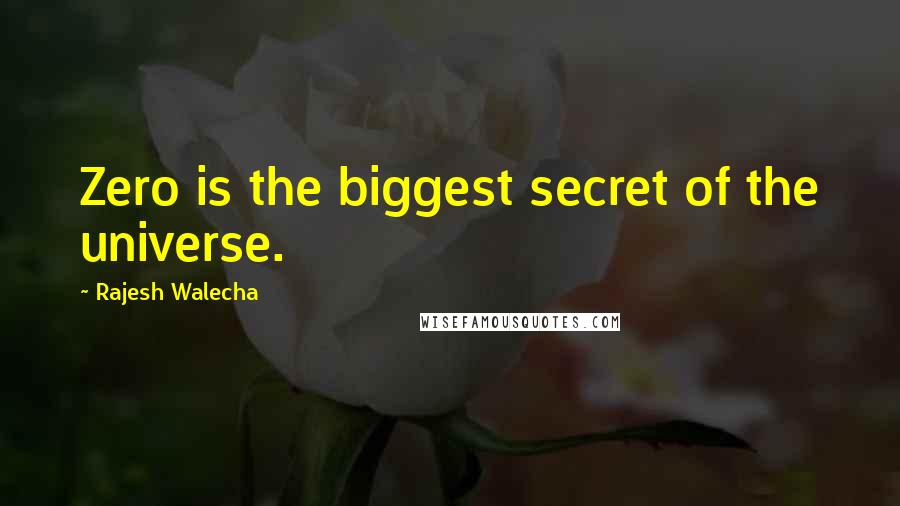 Rajesh Walecha Quotes: Zero is the biggest secret of the universe.