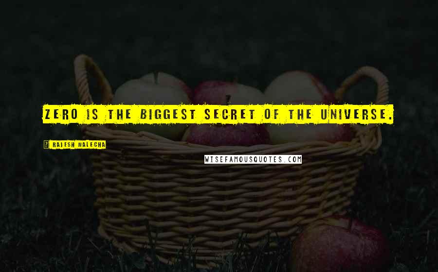 Rajesh Walecha Quotes: Zero is the biggest secret of the universe.