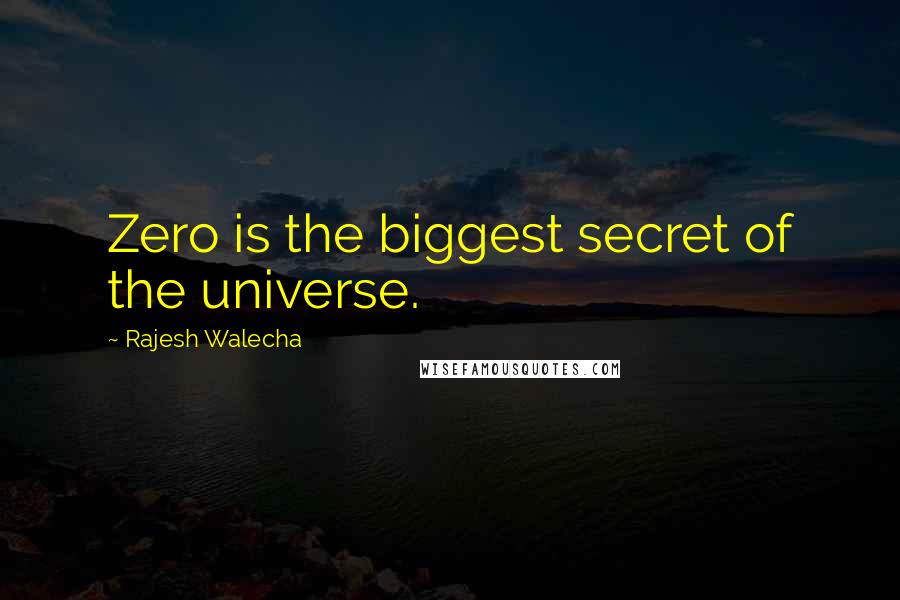 Rajesh Walecha Quotes: Zero is the biggest secret of the universe.
