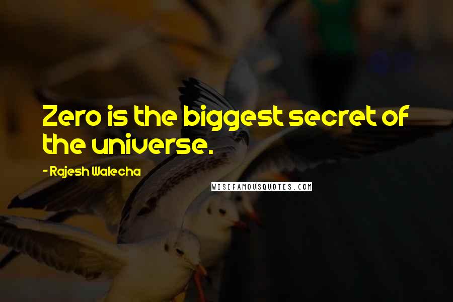 Rajesh Walecha Quotes: Zero is the biggest secret of the universe.