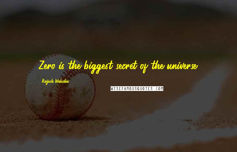 Rajesh Walecha Quotes: Zero is the biggest secret of the universe.