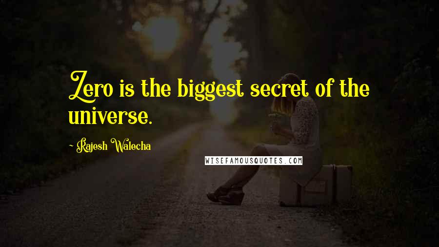 Rajesh Walecha Quotes: Zero is the biggest secret of the universe.