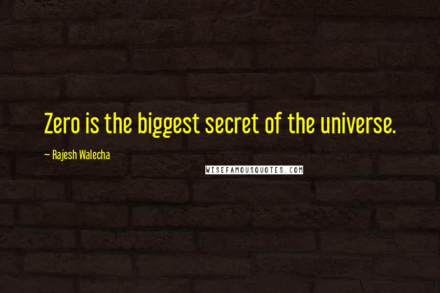 Rajesh Walecha Quotes: Zero is the biggest secret of the universe.