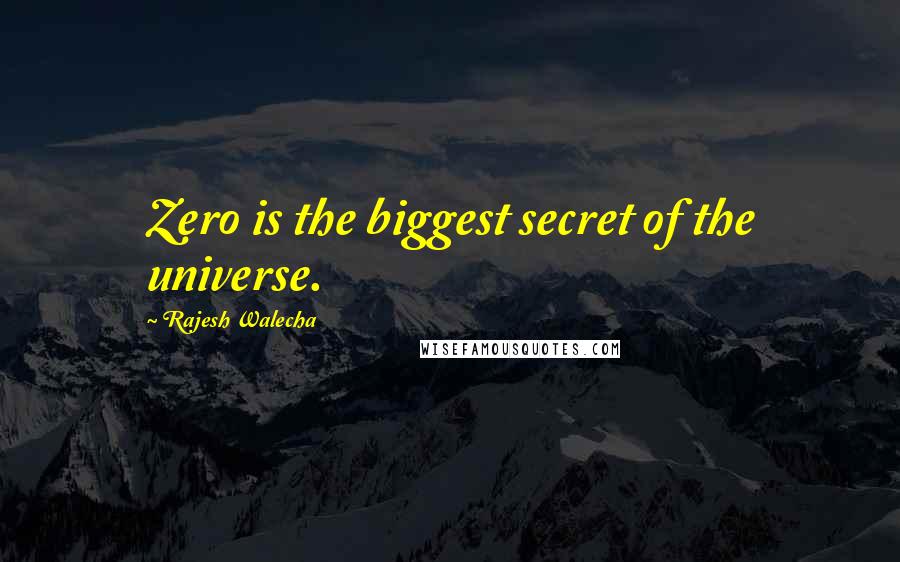 Rajesh Walecha Quotes: Zero is the biggest secret of the universe.