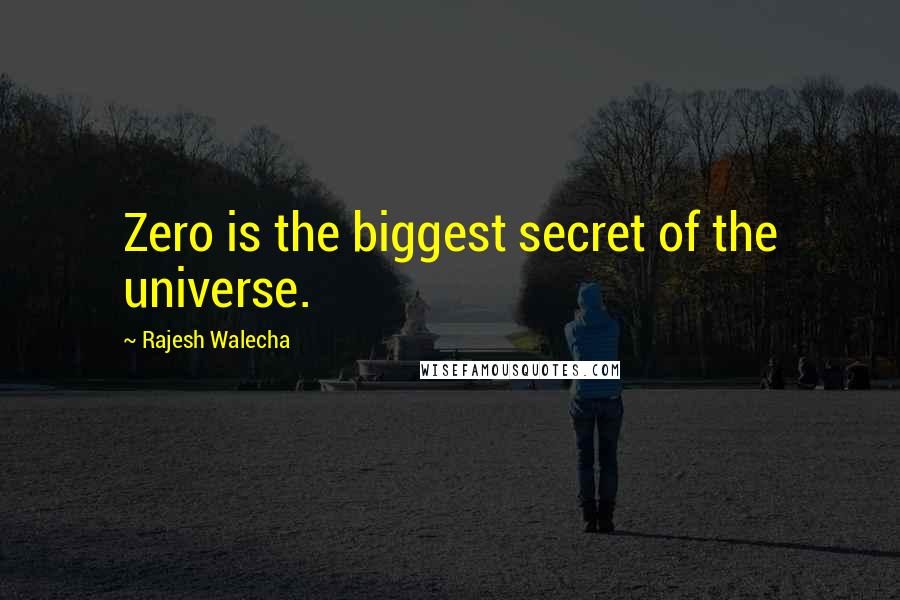 Rajesh Walecha Quotes: Zero is the biggest secret of the universe.