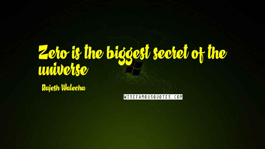 Rajesh Walecha Quotes: Zero is the biggest secret of the universe.