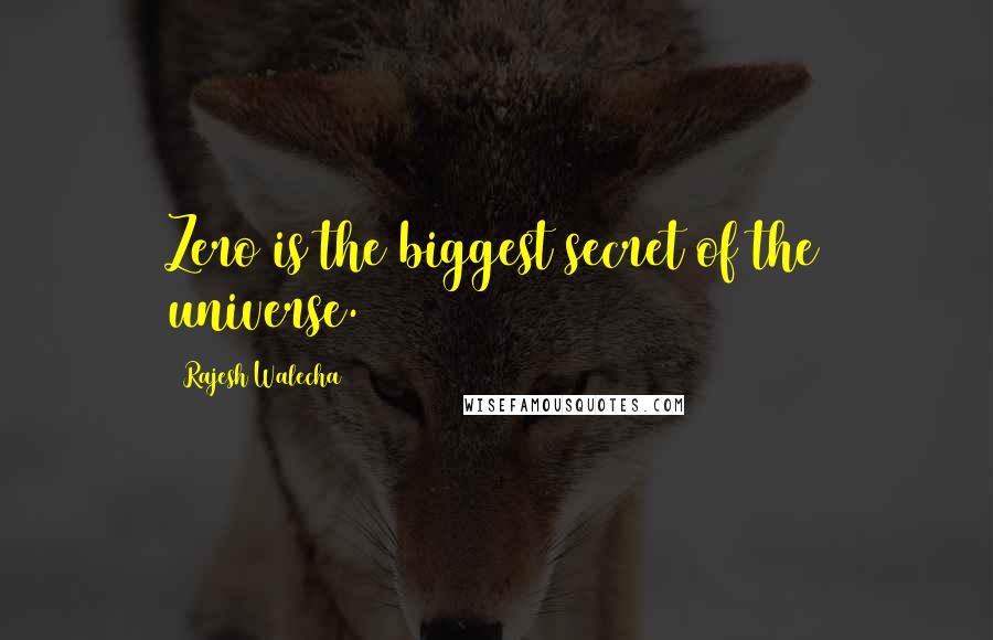 Rajesh Walecha Quotes: Zero is the biggest secret of the universe.