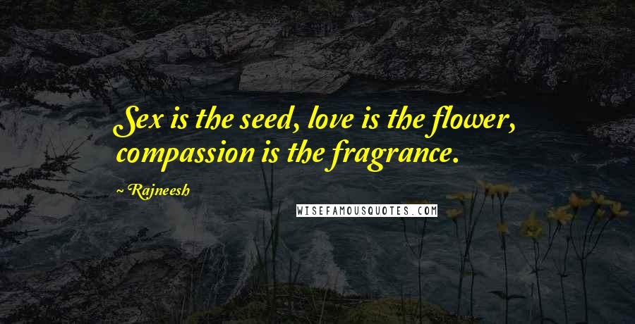 Rajneesh Quotes: Sex is the seed, love is the flower, compassion is the fragrance.