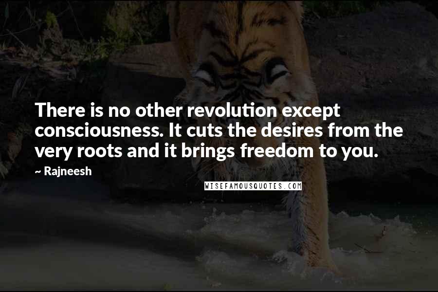Rajneesh Quotes: There is no other revolution except consciousness. It cuts the desires from the very roots and it brings freedom to you.