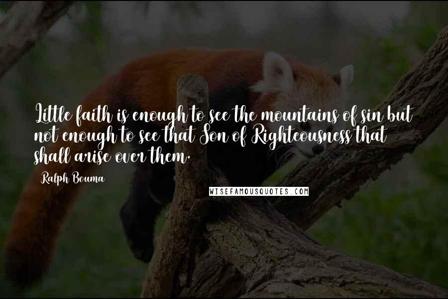 Ralph Bouma Quotes: Little faith is enough to see the mountains of sin but not enough to see that Son of Righteousness that shall arise over them.