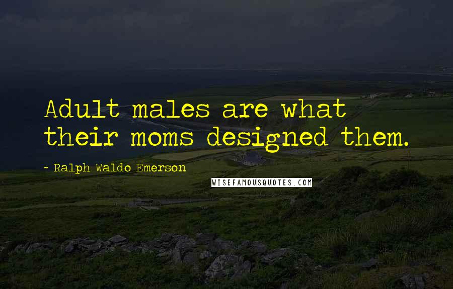 Ralph Waldo Emerson Quotes: Adult males are what their moms designed them.