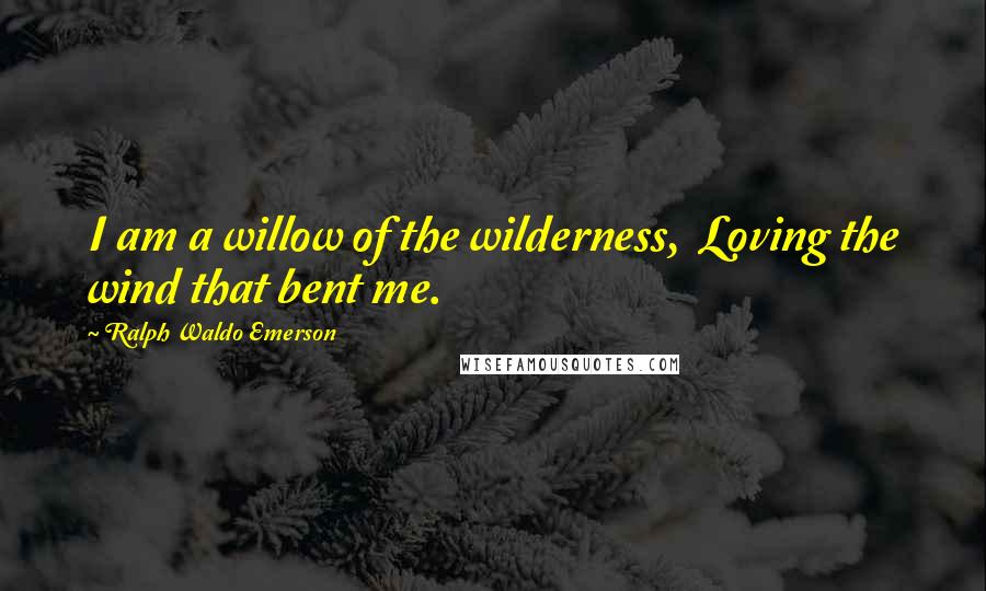 Ralph Waldo Emerson Quotes: I am a willow of the wilderness,  Loving the wind that bent me.