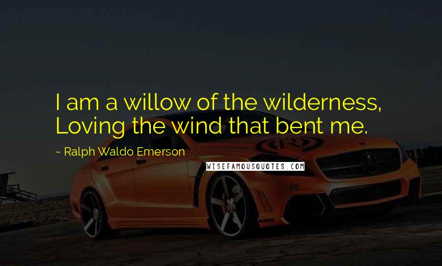 Ralph Waldo Emerson Quotes: I am a willow of the wilderness, Loving the wind that bent me.