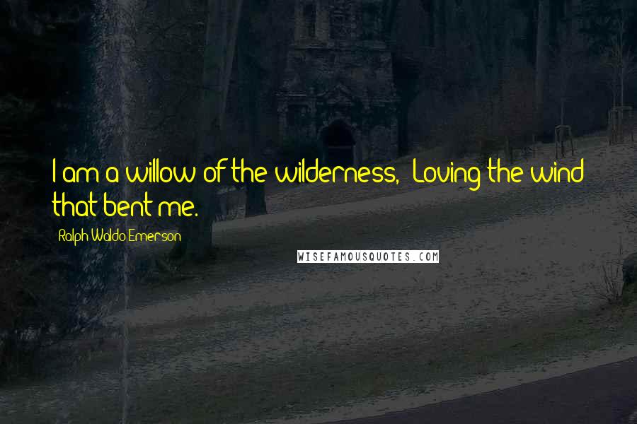 Ralph Waldo Emerson Quotes: I am a willow of the wilderness, Loving the wind that bent me.