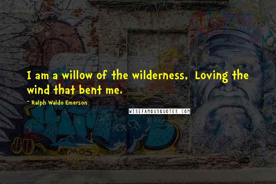 Ralph Waldo Emerson Quotes: I am a willow of the wilderness, Loving the wind that bent me.