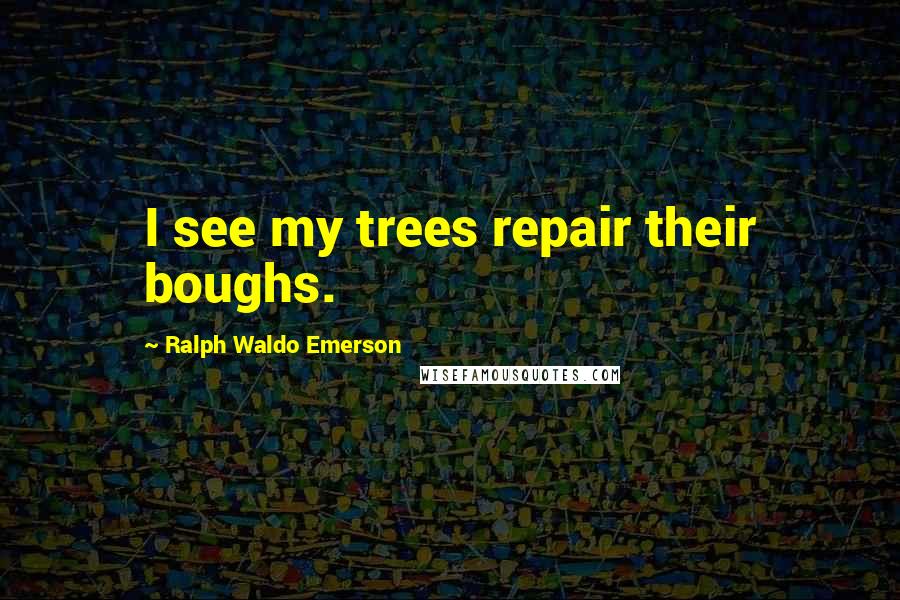 Ralph Waldo Emerson Quotes: I see my trees repair their boughs.