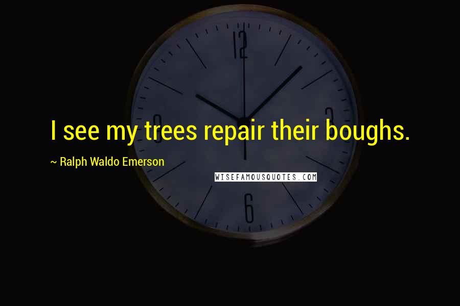 Ralph Waldo Emerson Quotes: I see my trees repair their boughs.