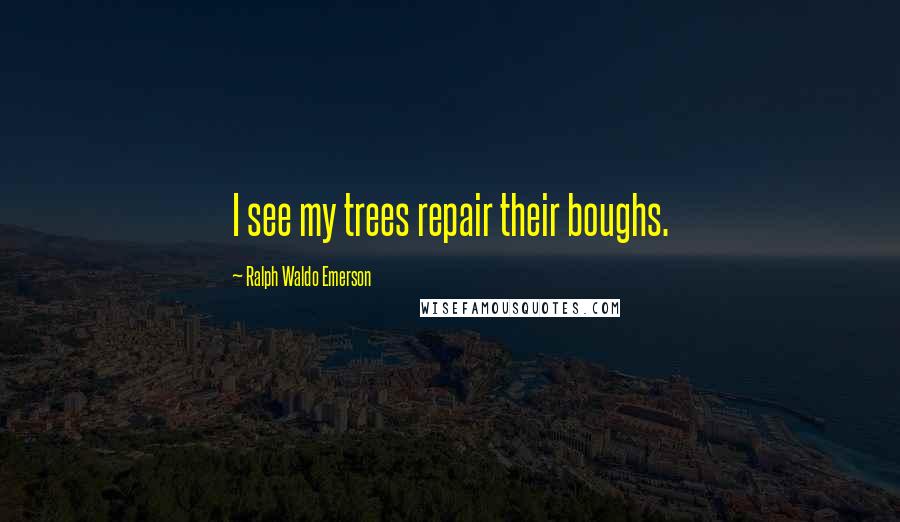 Ralph Waldo Emerson Quotes: I see my trees repair their boughs.