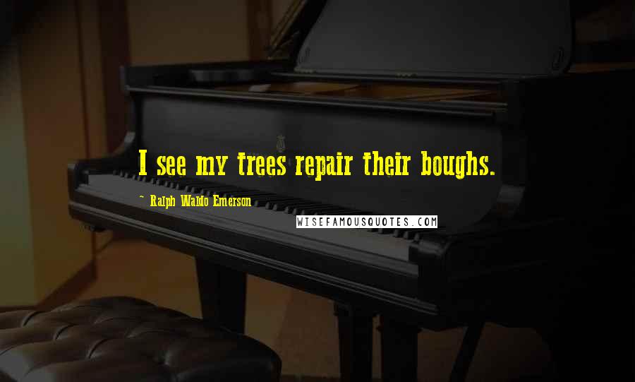 Ralph Waldo Emerson Quotes: I see my trees repair their boughs.