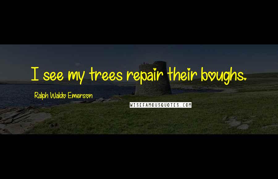 Ralph Waldo Emerson Quotes: I see my trees repair their boughs.