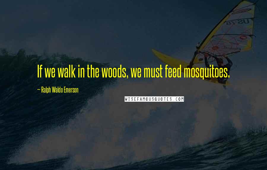 Ralph Waldo Emerson Quotes: If we walk in the woods, we must feed mosquitoes.
