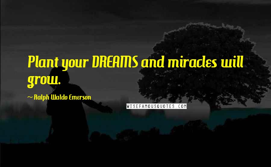 Ralph Waldo Emerson Quotes: Plant your DREAMS and miracles will grow.