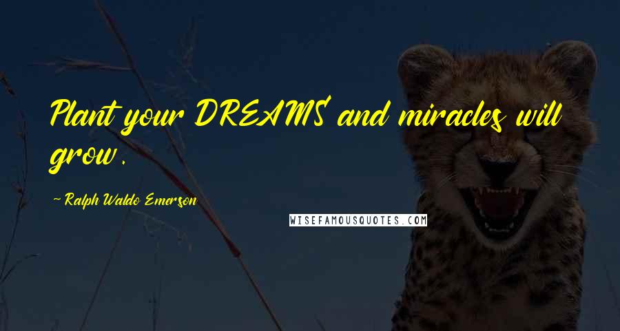 Ralph Waldo Emerson Quotes: Plant your DREAMS and miracles will grow.