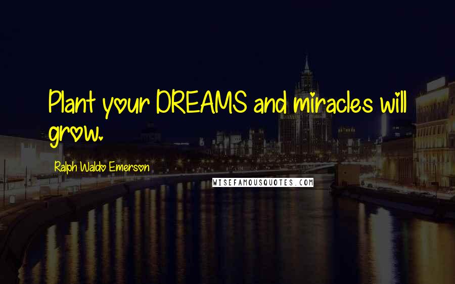 Ralph Waldo Emerson Quotes: Plant your DREAMS and miracles will grow.