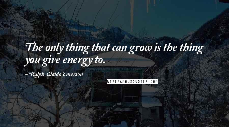 Ralph Waldo Emerson Quotes: The only thing that can grow is the thing you give energy to.