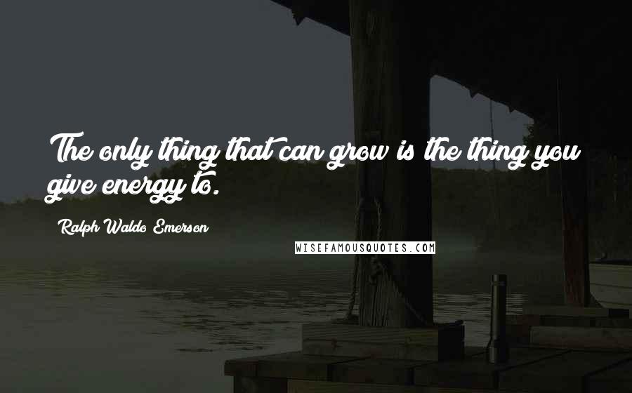 Ralph Waldo Emerson Quotes: The only thing that can grow is the thing you give energy to.