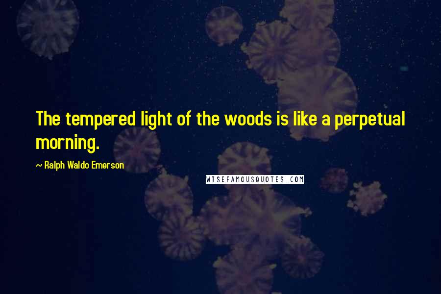 Ralph Waldo Emerson Quotes: The tempered light of the woods is like a perpetual morning.