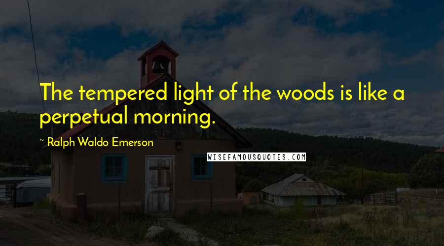 Ralph Waldo Emerson Quotes: The tempered light of the woods is like a perpetual morning.