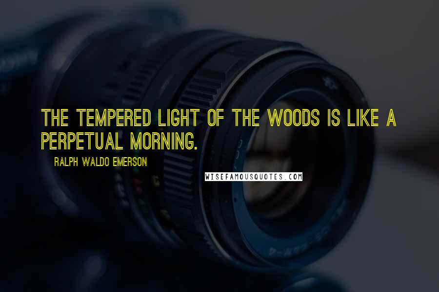 Ralph Waldo Emerson Quotes: The tempered light of the woods is like a perpetual morning.