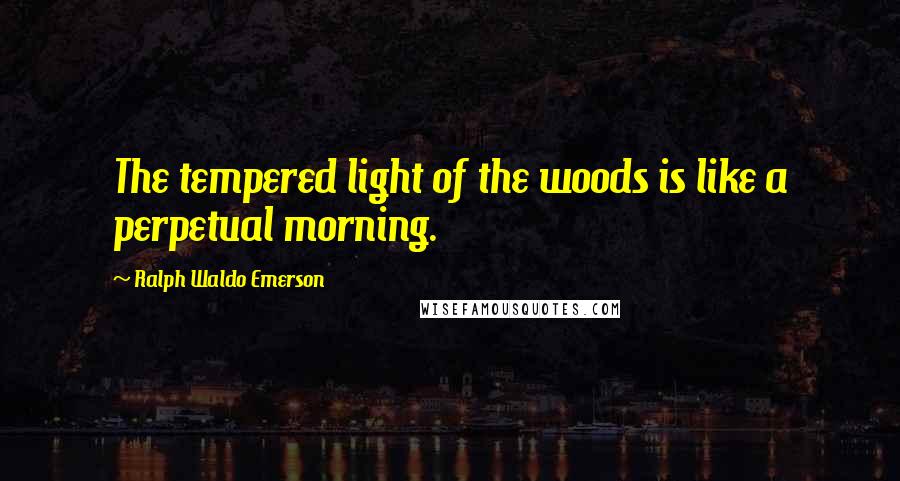 Ralph Waldo Emerson Quotes: The tempered light of the woods is like a perpetual morning.