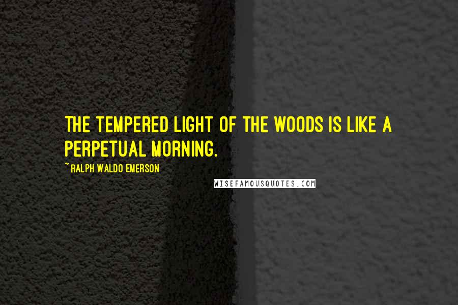 Ralph Waldo Emerson Quotes: The tempered light of the woods is like a perpetual morning.