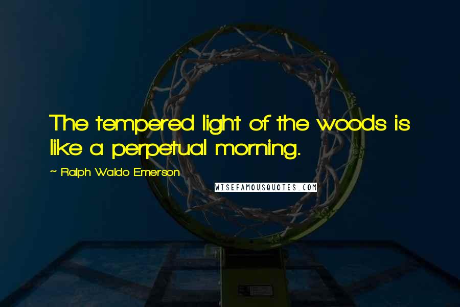 Ralph Waldo Emerson Quotes: The tempered light of the woods is like a perpetual morning.