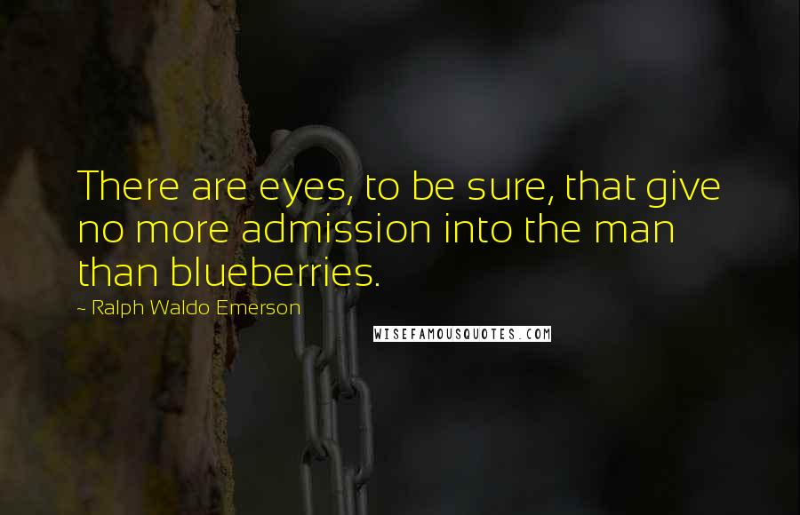 Ralph Waldo Emerson Quotes: There are eyes, to be sure, that give no more admission into the man than blueberries.