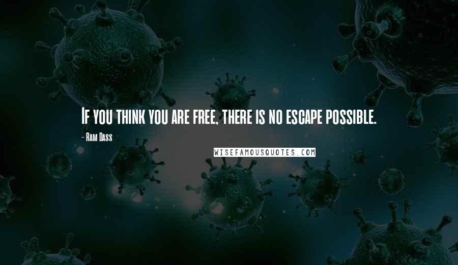 Ram Dass Quotes: If you think you are free, there is no escape possible.