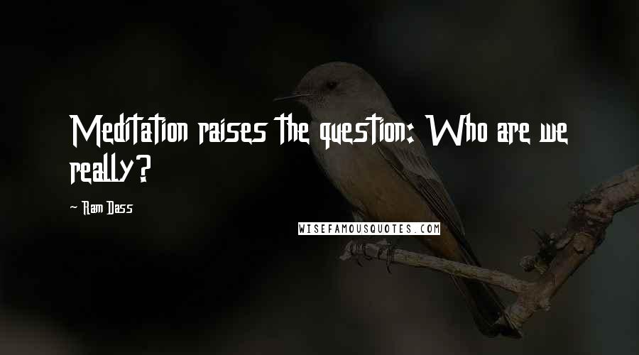 Ram Dass Quotes: Meditation raises the question: Who are we really?