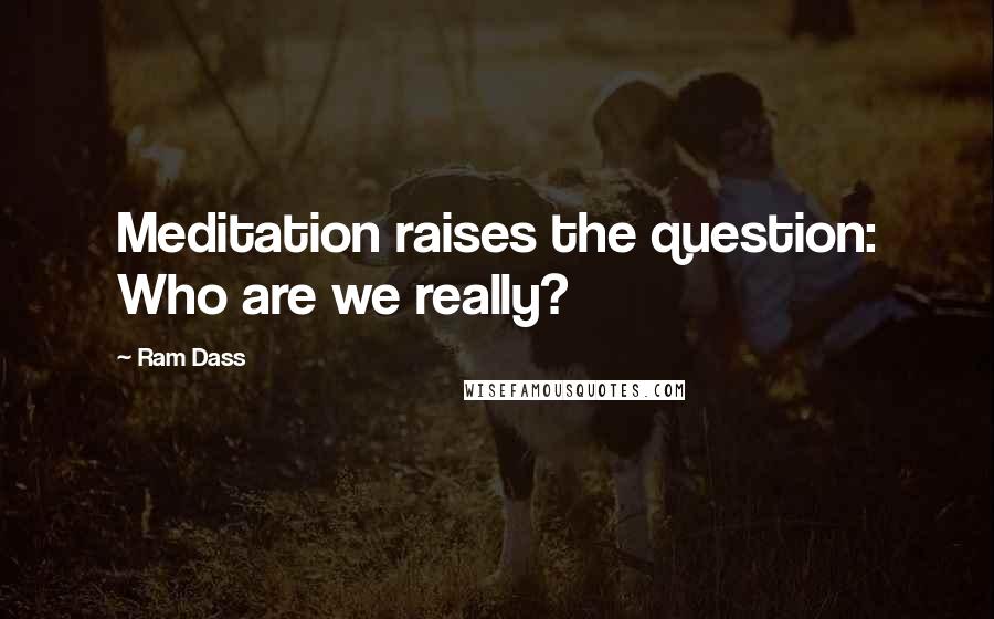 Ram Dass Quotes: Meditation raises the question: Who are we really?