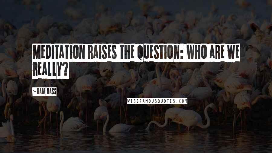 Ram Dass Quotes: Meditation raises the question: Who are we really?