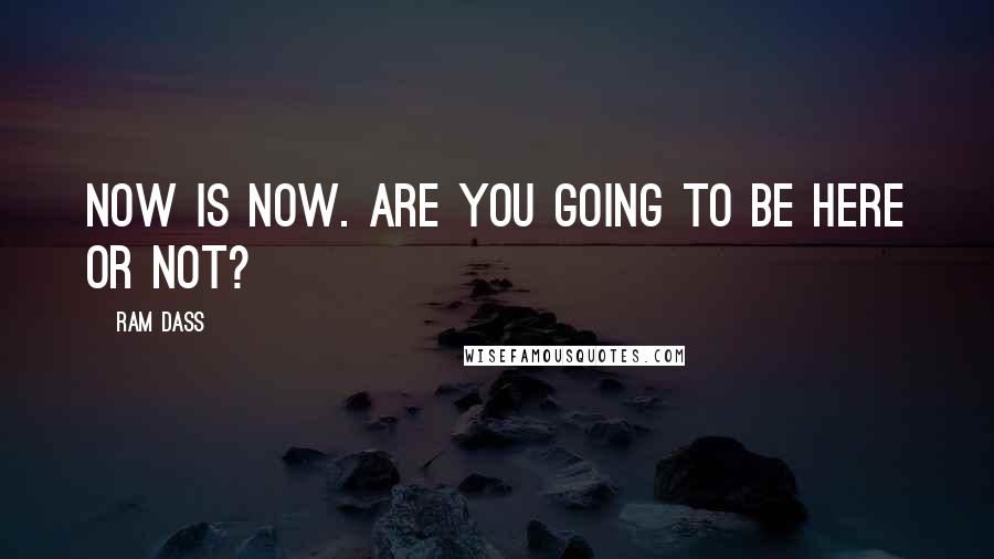 Ram Dass Quotes: Now is now. Are you going to be here or not?