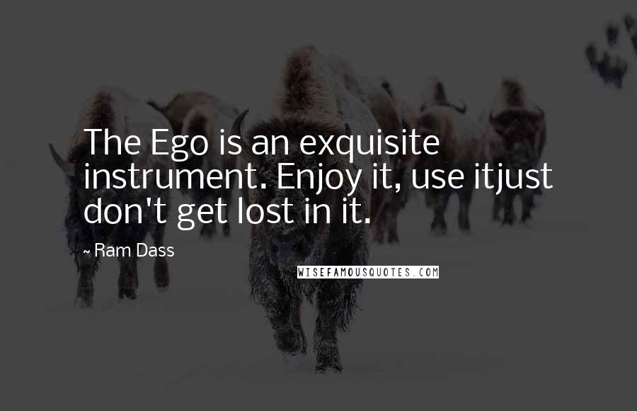 Ram Dass Quotes: The Ego is an exquisite instrument. Enjoy it, use itjust don't get lost in it.